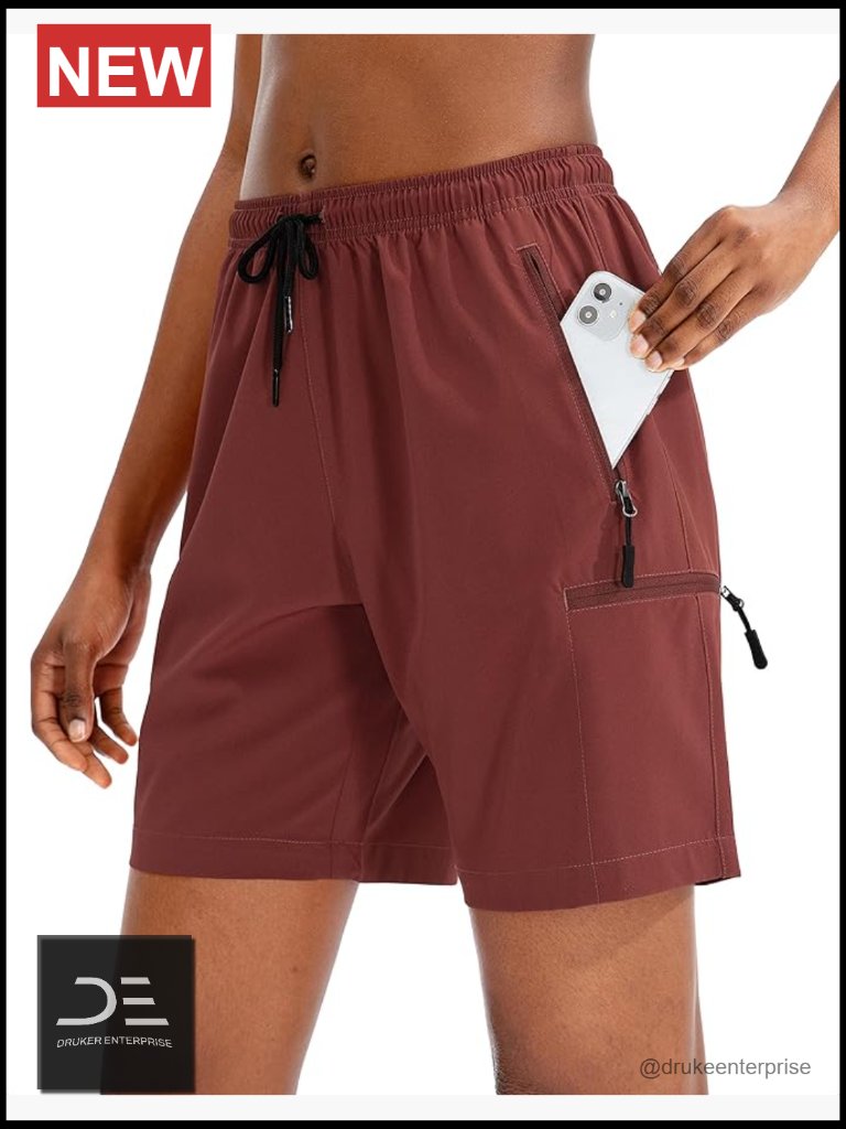 Women's 7" Quick Dry Hiking Cargo Shorts With Zipper Pockets Upf 50+